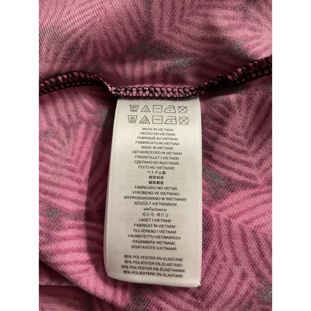 Michael Kors Pink Black Palm Leaf Print Fit & Flare Dress Scoop Neck - Picture 4 of 8